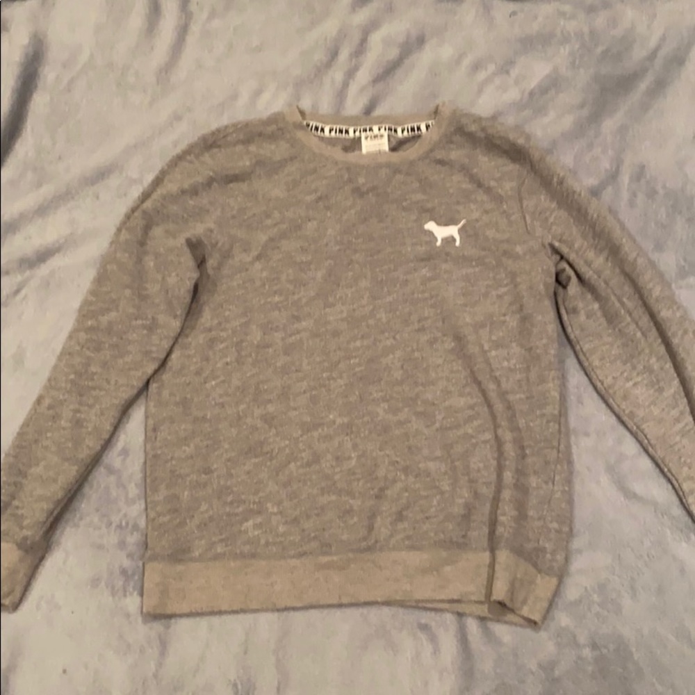Grey PINK crewneck sweatshirt (XS)